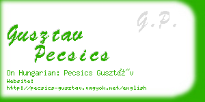 gusztav pecsics business card